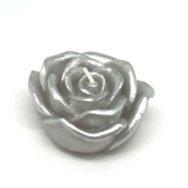 CFZ-102-12-0 3 in. Floating Candles, Metallic Silver Rose - 144 Piece