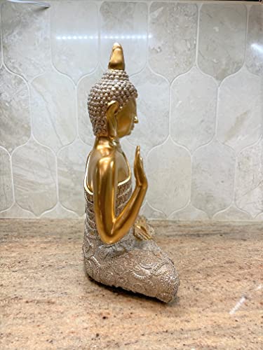 Estatua Buda Dorado Profundo 13 Pulgadas miniatura 6