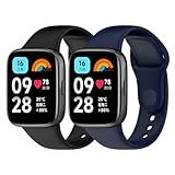 CyuCyu Lot de 2 bracelets de rechange compatibles avec Xiaomi Redmi Watch 3 Active - En silicone souple - Étanche - Pour Redmi Watch 3 Active