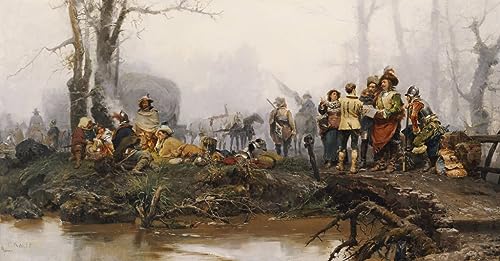 Art mural peinture le Campement de Cesare Auguste Detti poster affiche 60x90cm