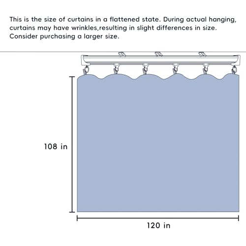 Image of Room Divider Ceiling Mounted Curtains Track Sets Extra Wide Blackout Curtain Flexible Tracks for Bedroom Privacy Partition Separator, 1 Panel Light Grey Drape and White Rail, W10 x H9ft