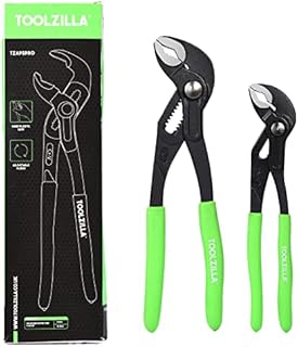Toolzilla Adjustable Pliers with Wide Jaw Capacity - Water Pump Pliers Set - Tongue and Groove Pliers for Home Repair - Groove Joint Pliers to Grip, Tighten or Loosen Nuts, Bolts or Pipe Fittings