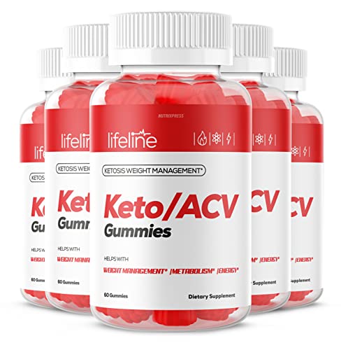 (5 Pack) Lifeline Keto ACV Gummies - Life Line Keto Plus Apple Cider Vinegar Advanced Luxe Gummys Formula, LifeLineKeto + Gummies, Lifelines Pro AVC, Shark, Yearwood, Lines, 150 Days Supply