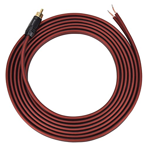 Yuchenfeng Gold RCA to Bare Wire Speaker Cable 14AWG 2PCS