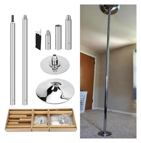 Dance Pole Tubo，Barra De Baile Permanente， Barra de baile de fitness ajustable, barra de striptease estática y giratoria, estabilizada, sin necesidad de taladrar.(Height 2.23-2.86m (7.3ft-9.4ft))