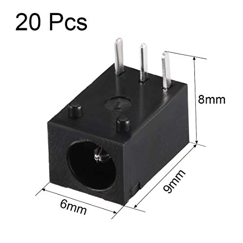 uxcell DC-003 3.5mmx1.3mm conector de alimentación DC 20 piezas miniatura 2
