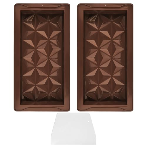 HDGSAFD 2 Piezas De Moldes De Chocolate De Diamantes, Raspador De 1 Pieza, Molde De Silicona, Accesorios De Dulces para Hornear Galletas De Postres, Moldes para Hornear De Cocina.