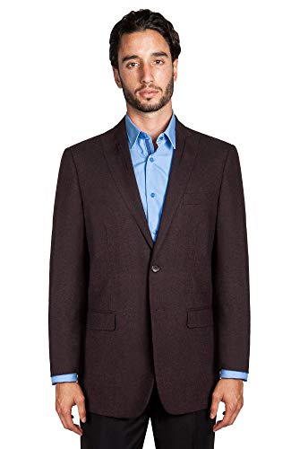 Men's Slim Fit Notch Lapel Coat - Two Buttons Wool Mens Tweed Blazer Single Breasted