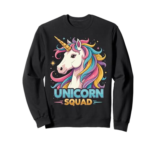 Unicorn Squad Rainbow Cute Girls Birthday Party Sudadera