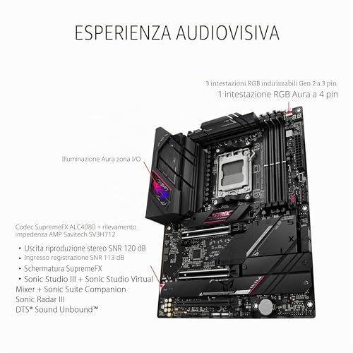 ROG Strix B650E-E Gaming WiFi AM5 (LGA1718) Ryzen 7000 Gaming Scheda madre (16+2 livelli di potenza - Scheda madre - Immagine 3