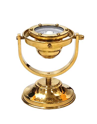Brújula de latón con soporte de 5 pulgadas miniatura 2
