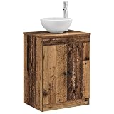【Design intelligent】 Avec son look moderne, le meuble a des portes qui pivotent à 90° pour un accès facile, et des poignées en métal noir qui allient style et praticité. Les deux forets fournis offrent une flexibilité pour installer le lavabo et le robinet à votre manière.