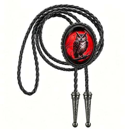 Image of Jeilwiy Bolo Tie for Men Western Cowboy Gothic Bolo Tie Necklace Halloween