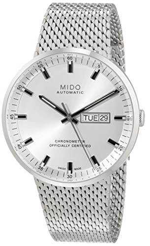 Image of MIDO Commander Icone - Swiss Automatic Chronometer Watch for Men - 42mm Stainless Steel Case - Integrated Bracelet