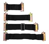 Mytee Products (4 Piece) E-Track Bungee Tie-Down Straps - Assorted Lengths for Securing Tools to Enclosed Trailer Walls - 2 inch Black Bungee Straps - E-Track Accessories