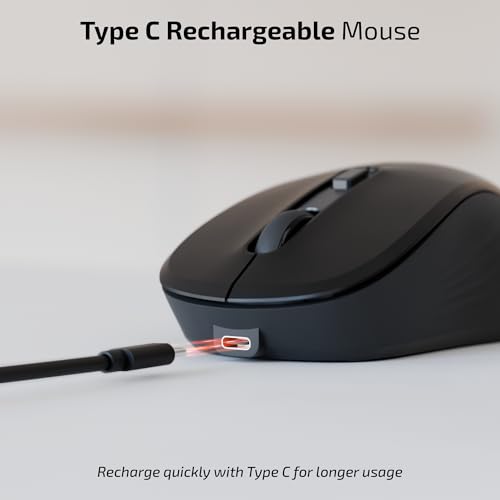 Image of iBall GLIDR S290 Wireless Mouse, Dual Mode 2.4GHz + BT, Up to 1600 DPI, 4 Buttons, Type-C Rechargeable Battery, Ambidextrous Design, Auto Sleep, High Precision Tracking (Black)