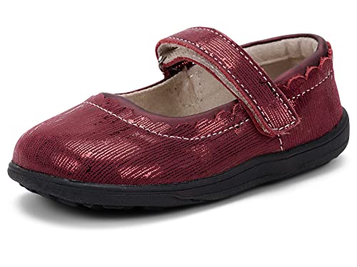 See Kai Run Kids&rsquo; Mary Jane II Flat - Burgundy Metallic, 9