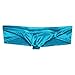iEFiEL Mens Shiny Cap Cover Bulge Pouch Low Rise Mini Bikini Briefs Lingerie Underwear Blue M