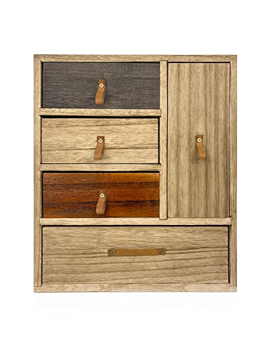 Ylu Yni Mothers Day Gifts For Mom Jewelry Box With 4 Drawers And Collection Cabinet, Earrings, Necklaces, Rings, Sunglasses Organizer For Women, Rustic Farmhouse Torched Wood, Brown #TOP14