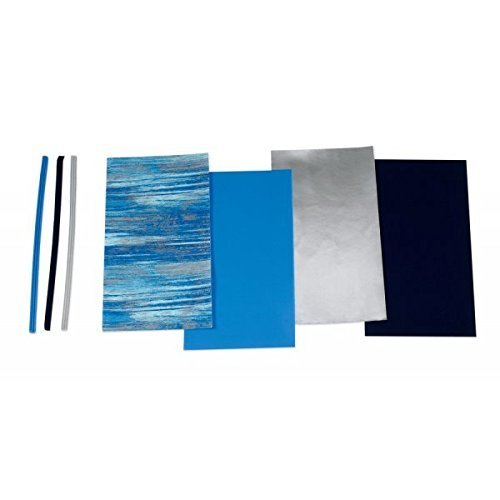 Wachsplatten/Verzierwachsstreifen im Sortiment Blau gemustert (Mischung) (4 Bögen + 9 Streifen / 175 x 80 x 0,5 mm) TOP QUALITÄT