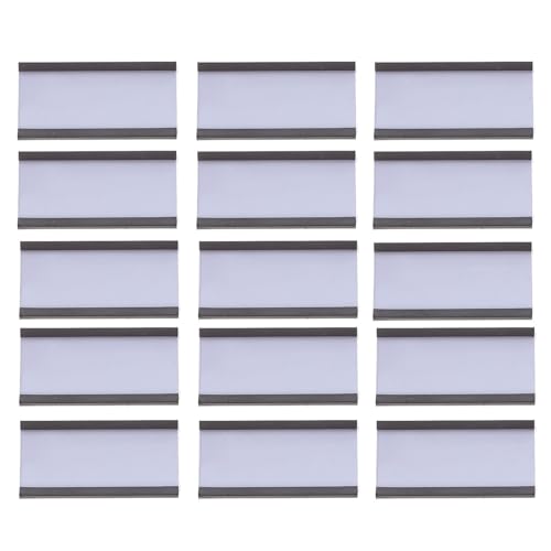 NUOLUX 50個 磁性插?式ラベルホルダー 産業用 商業用対応 強力マグネット 交換可能紙対応 価格表示用タグクリップ 倉庫 店舗 家収納向け