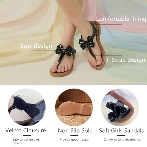 Fv8suxie Toddler Girls Sandals T-Strap Dress Shoes Summer Open Toe Thong Flats for Little Kid Big Kids by Fv8suxie - Used condition - Image 4