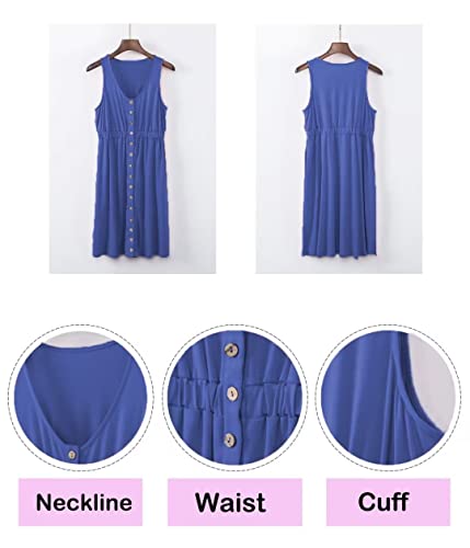 Jocafiye Womens Summer Dresses Casual Scoop Neck Sleeveless Dress Blue Dresses For Women 2023 M #TOP4