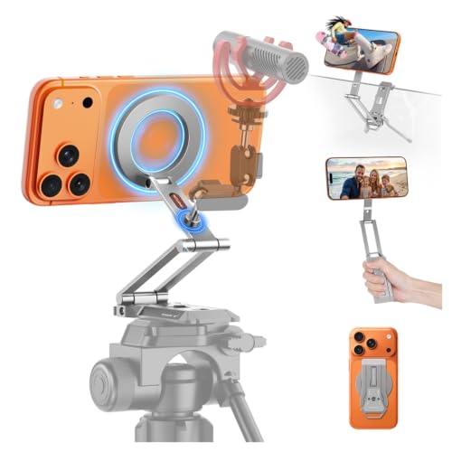 OMOTON TP06-E [3-Adjust] Sturdy Magnetic Phone Tripod for iPhone 17, Sliver