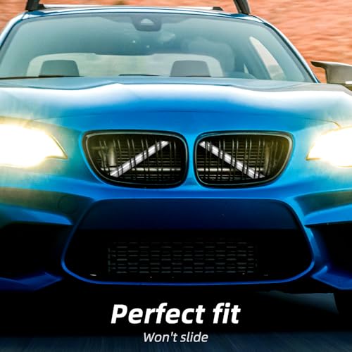 Image of AggAuto Compatible with BMW Grille Inserts Stripes for 1 /2 /3 /4 /5 Series (F20 F21 F22 F23 F30 F31 F32 F33 F34 F36 F45 F46) 2011-2021, 328i /320i /335i /428i Grill Insert Accessories White V Brace Cover