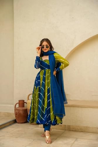 Image of ESTELA Womens 1 Anarkali Kurta 1 pant 1 Dupatta