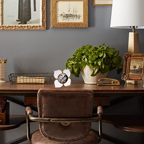 Zhsmyup 2X2 Round Photo Picture Frame With Petal Shaped Mirrors Gold Flower Shaped For Tabletop Desktop Display (Frame 4X4) #TOP2