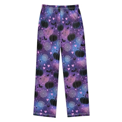 Halloween Pajama Pants Pumpkin Bat Heart Web Long Sleep Pants Lounge Bottoms2