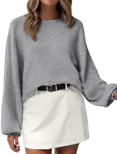 KIRUNDO Oversized Sweaters for Women 2025 Fall Outfits Boat Neck Batwing Long Sleeve Casual Knit Pullover Tops Winter Clothes