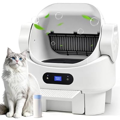 OneBug Self Cleaning Open Top Automatic Multiple Cat Litter Box, White