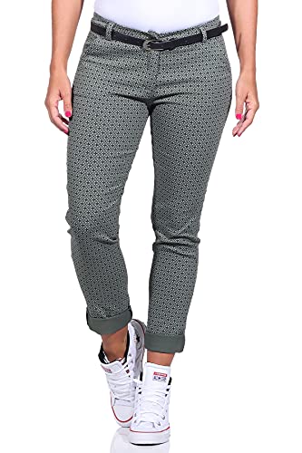 ZARMEXX Pantalon Chino Femme élégant, Pantalon Regular fit, Pantalon Long avec Ceinture Stretch Cover