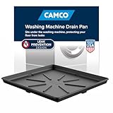 Camco 20750, Washing Machine Drain Pan | Features a Durable Plastic Construction, 1-inch/1.5-inch PVC Drain Fitting, and Measures 30-inches (L) x 32-inches (W) x 2 ½-inches (H) (OD)