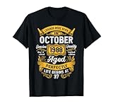 Funny 37th Birthday Gift Ideas for Men women. Retro October birthday gift for mom, dad, grandad. Awesome since 1988, legend since October 1988, born/made in October 1988 37th birthday. It's best time to party for new age with this vintage gift.
