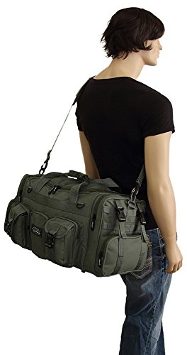NPUSA Mens Large 22" Duffel Duffle Military OD Green Molle Tactical Gear Shoulder Strap Travel Bag