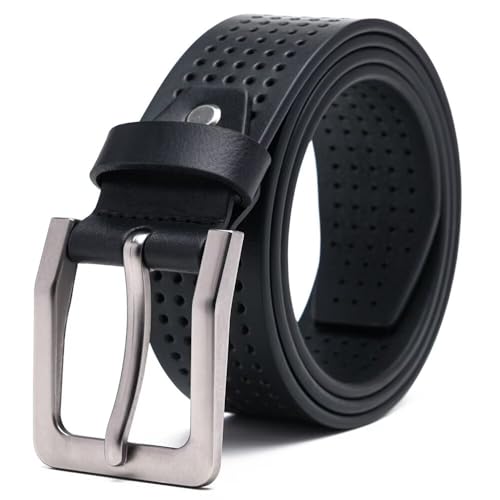 Breathable Punk Rock Y2K Belt Genuine Leather Work Outdoor Casual Jeans Belts 1.5''