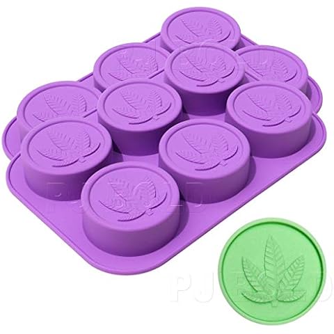 Marijuana Leaf Silicone Soap Mold Tray, 2 Pack, 12 Cavities Cover