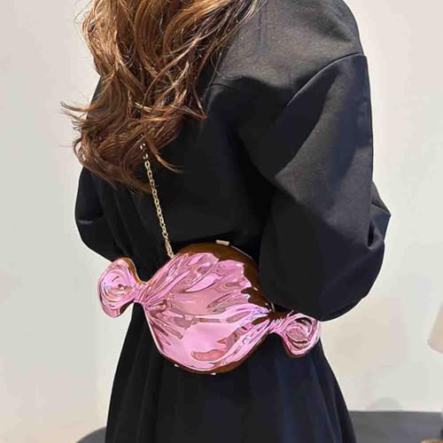 Women's Acrylic Candy Shaped Purse, Kawaii Funny Colorful Sweets Chain Shoulder Clutch, Halloween Novelty Crossbody Bag2