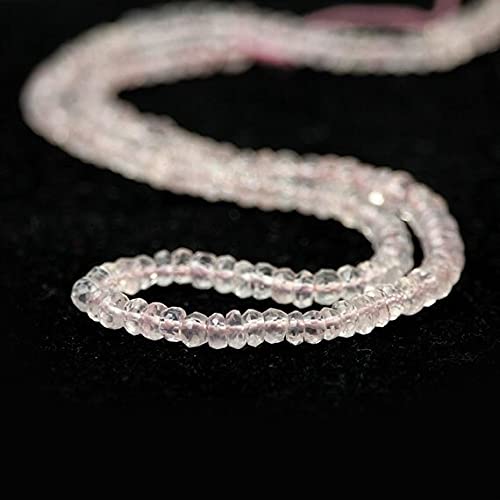 Morganite micro facettée rondelles pierres véritables sans défaut pour enfilage facile