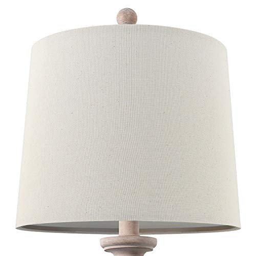 Portres 24.5'' Mid Century Table Lamp Set Of 2 For Living Room Farmhouse Linen Bedside Lamps For Bedroom Kids Room Dorm Office Rustic Lamps For End Table Nigntstand Resin #TOP5