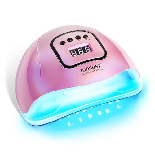 Image of JODSONE Pink U V Nail Lamp for Gel Nail Polish Manicure Light with 4 Timers & Automatic Sensor Nail Dryer Curing LED Light