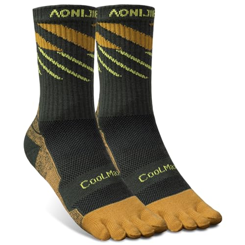 Image of AONIJIE Toe Socks for Men and Women Athletic Hiking Coolmax Socks with toes - Soft Comfortable and Moisture Wicking