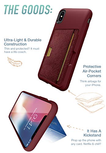 Image of Smartish iPhone Xs Max Wallet Case - Wallet Slayer Vol. 2 [Slim Protective Kickstand] Credit Card Holder for Apple iPhone 10S Max (Silk) - Red Rover Red Rover