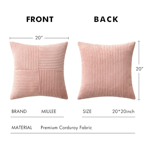 Image of MIULEE Pink Decorative Throw Pillow Covers for Couch 20x20 Inch