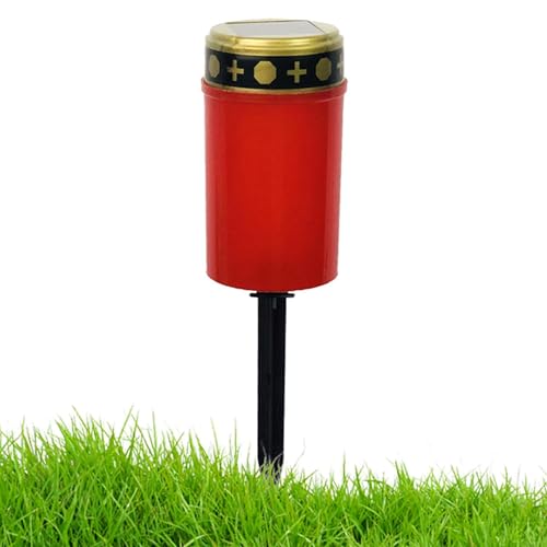 Lámpara funeraria LED - iluminación solar, luz nocturna al aire libre | Lámpara de tumba Gollada que una atmósfera relajante durante momentos de oración, ceremonias o recuerdo