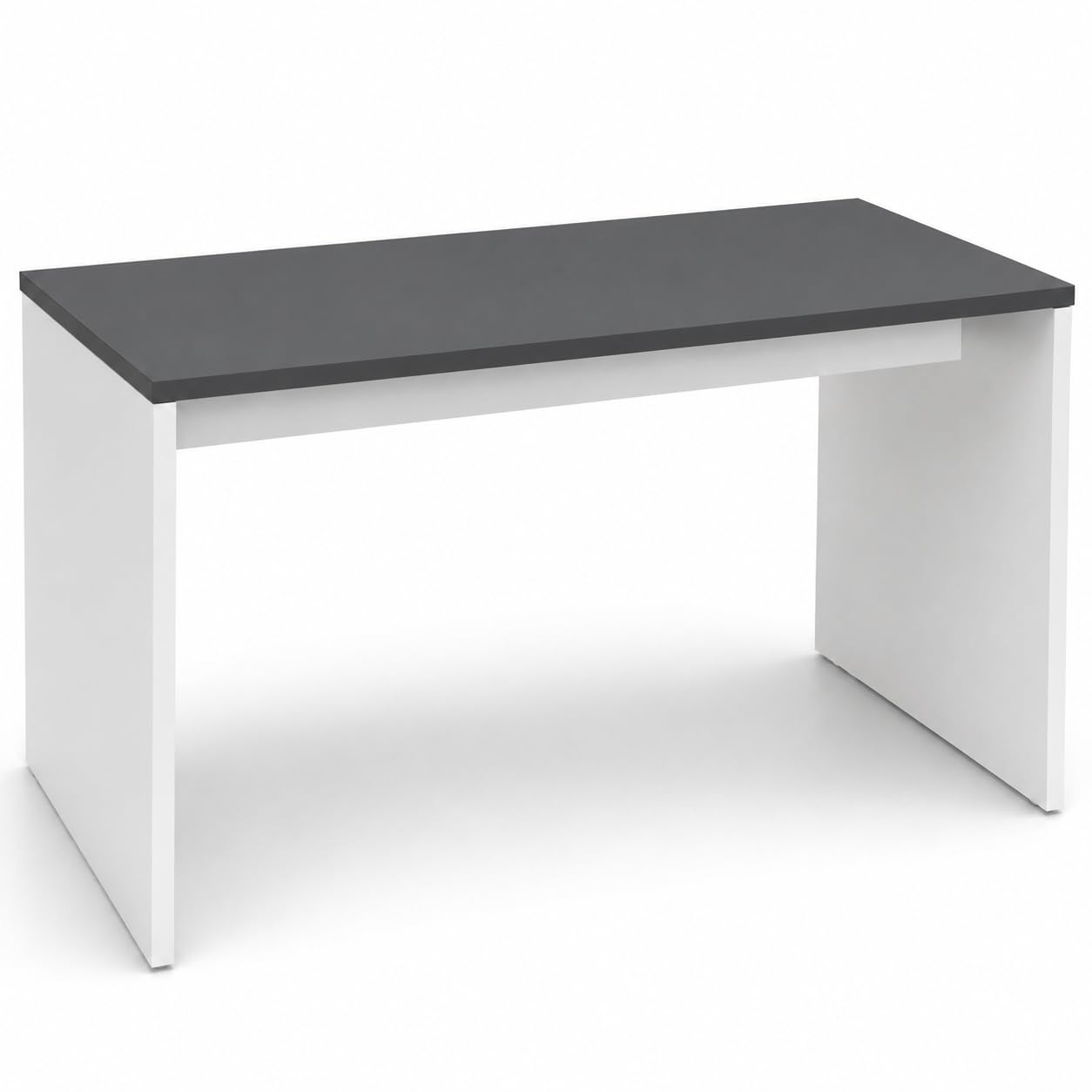 Genérico OFILIKE Escritorio Oficina y Teletrabajo, Mesa Ordenador de Melamina 25 mm, Escritorio Moderno para Estudio, Estructura Blanca (Gris Grafito, 120x60)