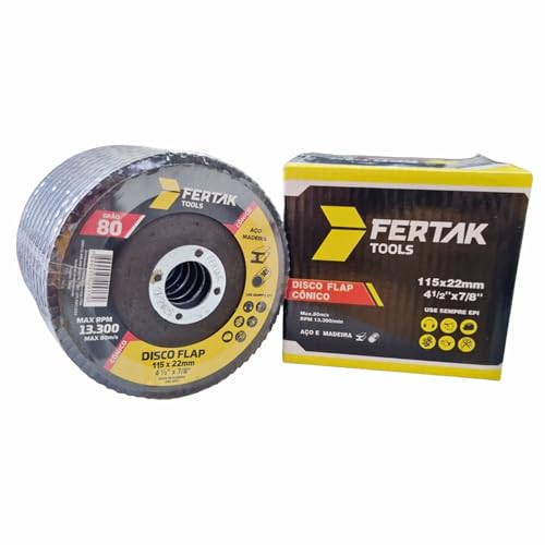 10 Discos Flap Grão 80 Para Madeira E Ferro 115x22mm